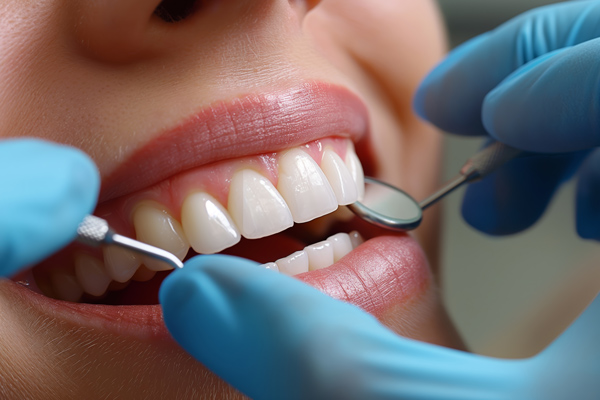 Eckzahnaufbau beim Zahnarzt